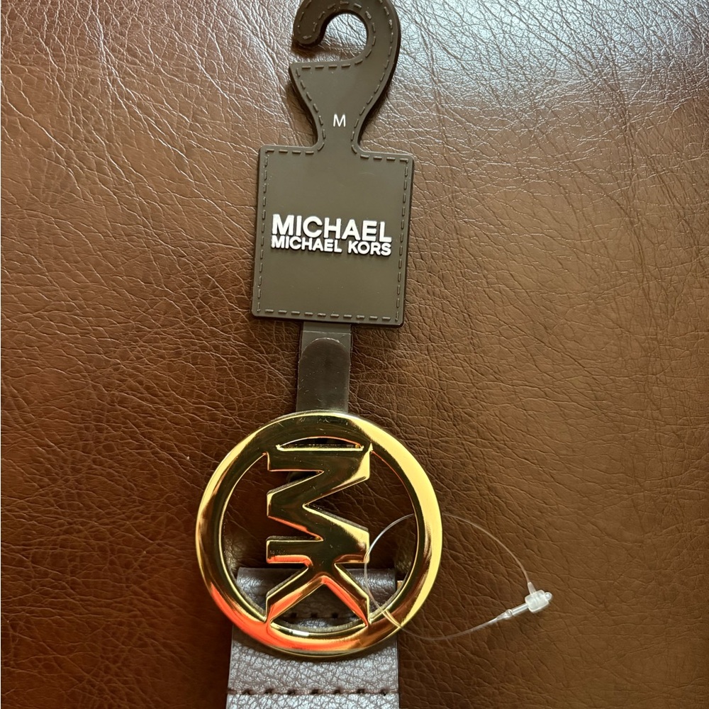 Michael Kors Brown Gold Buckle Belt